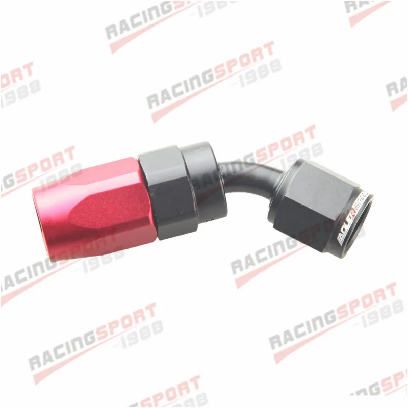 

-4 AN AN4 4AN 45 Degree Aluminum Swivel Oil Hose End Fitting Adapter Red/Black