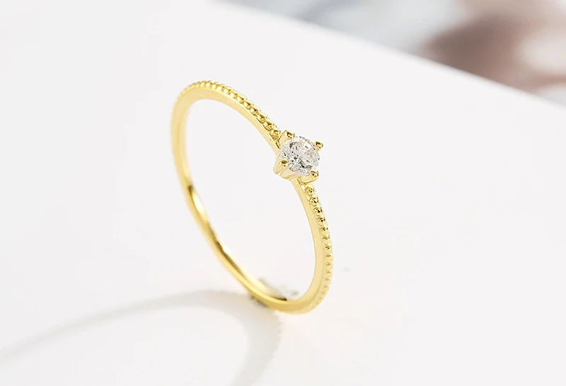 Женские простые тонкие кольца с золотым наполнением, набор колец из стерлингового серебра, набор колец с 2 костяшками, минималистичное кольцо с фианитами