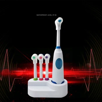 1 Set New Design Battery Operated Toothbrush Waterproof Dental Care Revolving Toothbrush Heads + 3 Nozzles Oral Hygiene sonic electric toothbrush portable battery operated teeth brush heads oral care dental hygiene pink or blue 1 handle 3 heads