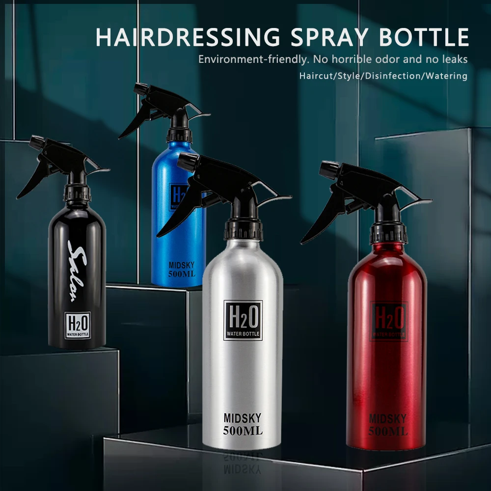 

500ML Salon Professional Washing Hair Tools High Capacity Aluminum Continuous Mist Spray Bottle Beauty Hair Care Styling Tools