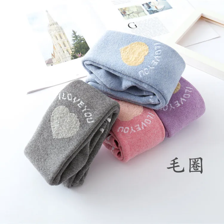 

Infants BABY'S Tights Autumn And Winter Thick Looped Pile Heart Base Coaster Korean-style Cute Children 1-3-5-Year-Old