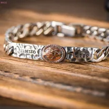 S999 Стерлинговое серебро Евро Американский Ретро Девы Марии для мужчин и женщин из чистого серебра модные трендовые браслеты для мужчин и женщин