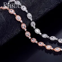 RAKOL тонкий кубический цирконий круглый классический браслет для женщин свадебный ужин повседневное подарок на день рождения платье аксессуары RB2115