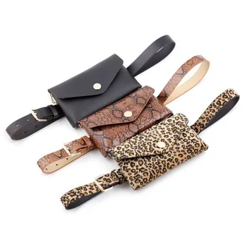 

Female Chain Envelope Shoulder Belt Bag Fashion Fanny Pack Snakeskin Pattern PU Leather Phone Pouch Ladies Chest Bag