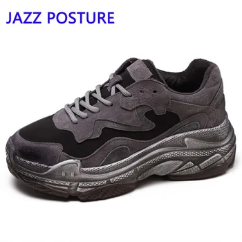 

Women's autumn leather sneakers Women's sneakers on the platform Growth ankle boots Grey women's casual shoes Women's shoes q208