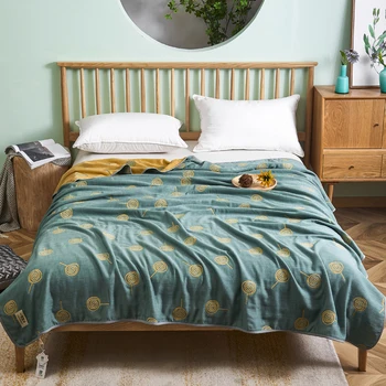

6 yarn cotton blanket muslin gauze bed cover jacquard towel quilt blankets for sofa bed cute kawaii bedspread throw