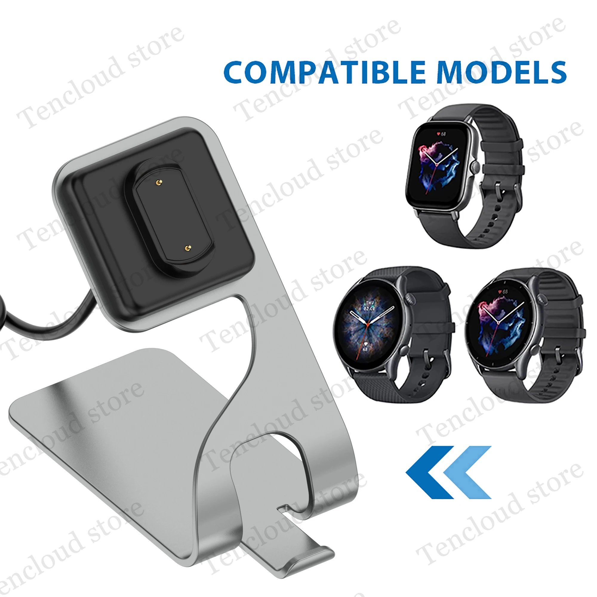 HOMTERN Chargeur Magnétique Compatible Avec Amazfit GTS 3/GTR 3/GTR 3 Pro, Câble De Charge USB De 3,3 Pieds Stand Dock Chargeur Stable Et Sûr Remplacement Accessoires Smartwatch