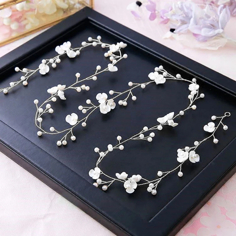 Hair Accessory Crown Floral Crystal Pearl Jewelry Headdress Western Wedding Bride Handmade Hairpin Ornaments