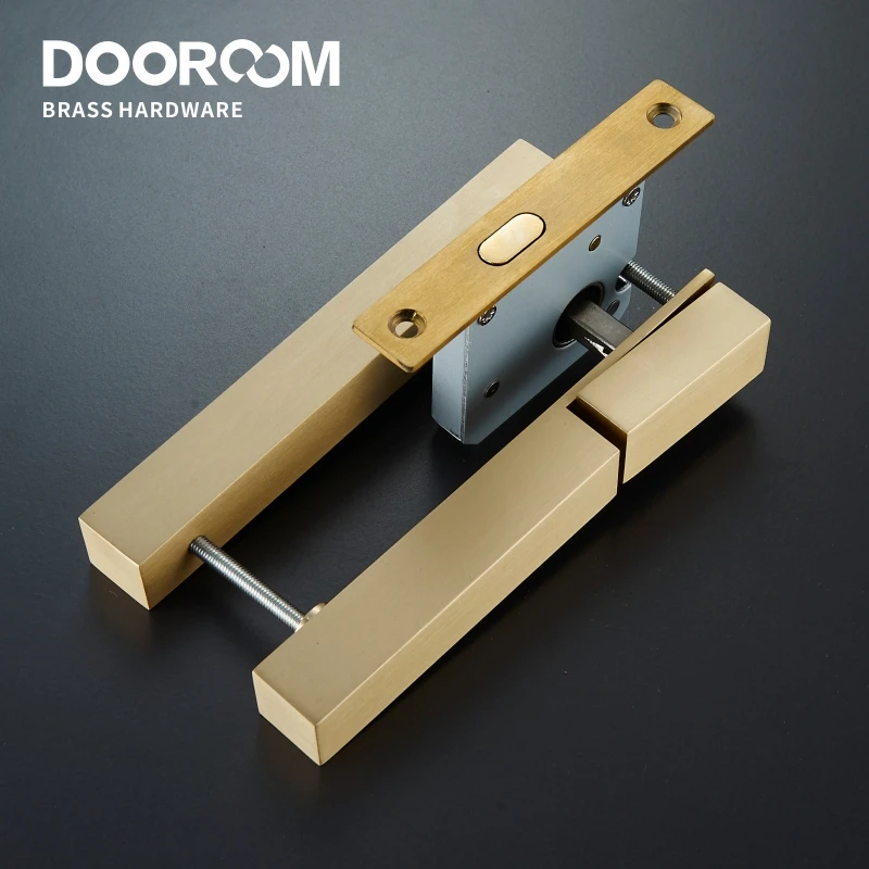 Dooroom Brass Sliding Door Lock Set Handles LOFT Nordic Push Pull Wood Door Interior Living Room Bathroom Balcony Kitchen