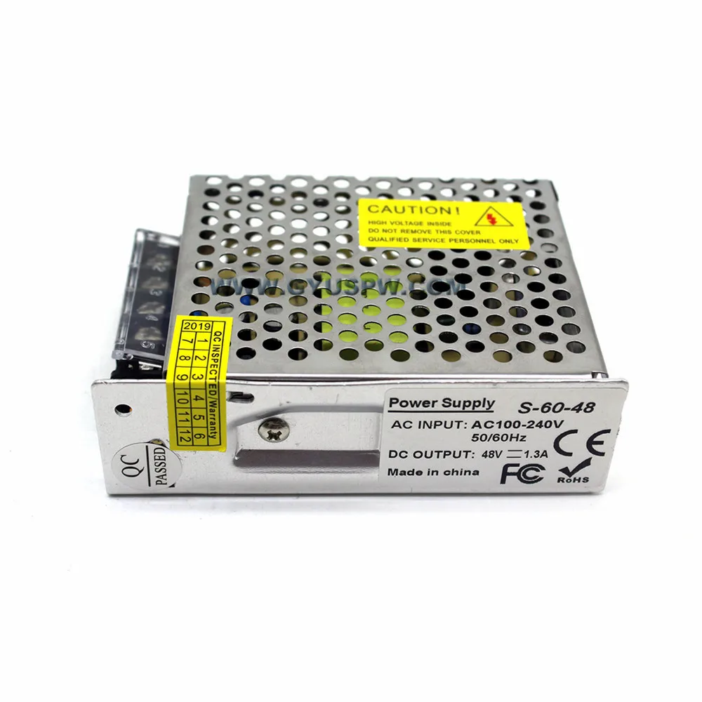Универсальный AC к DC48V Импульсный блок адаптера питания 1.5A 72 W трансформатор