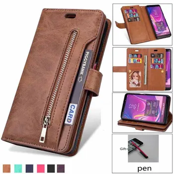 

Retro zipper wallet For Samsung S7 S8 S9 S10 note10 Note8 Note9 J3 J5 J7 A3 A5 2017 J3 J4 J7 J6 A6 J8 A750 2018 cover phone case