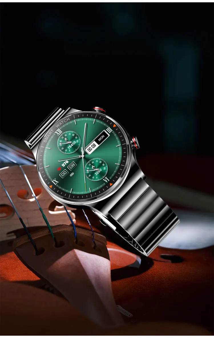 New 454*454 HD Smart Watch Full Touch Screen Mens Bluetooth Call Smartwatch IP68 Waterproof Music Player Fitness Tracker Watches