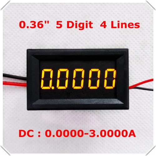 RD 0,3" Цифровой амперметр DC 0-3.0000A четыре провода 5 цифр ток Панель метр светодиодный дисплей Цвет [4 шт./лот] - Цвет: yellow