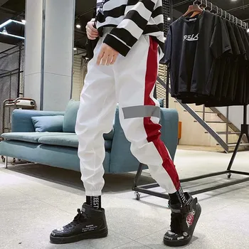 

Color Block Patchwork Harem Pants Men Hip Hop Casual Joggers Trousers Male Fashion Windbreaker Joggers Sweatpants