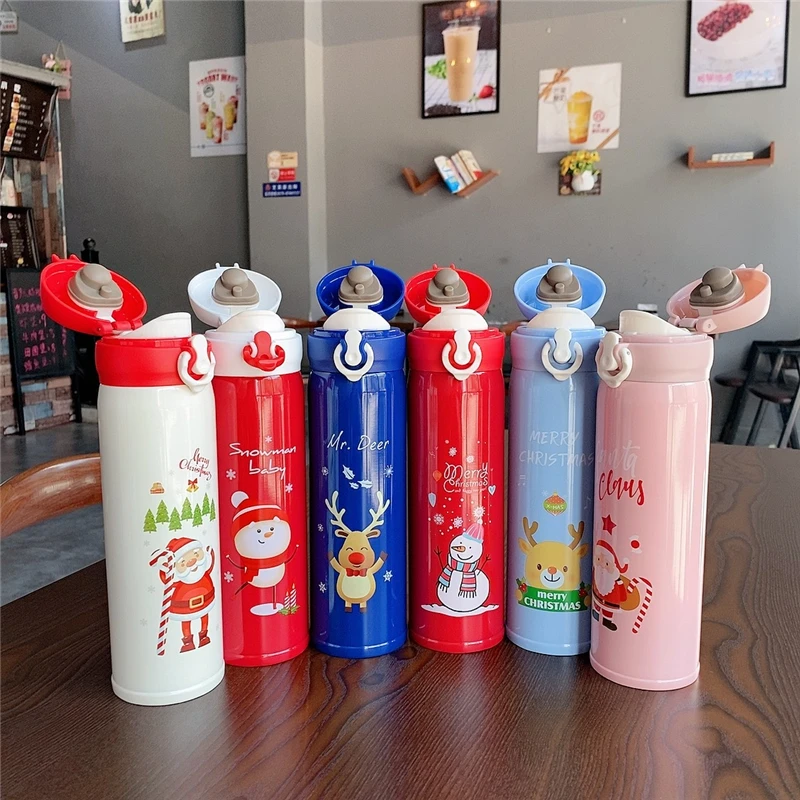 500ML Christmas Stainless Steel Water Bottle Vacuum Insulated Sports Water  Bottles Couples Cup Santa Claus Xmas New Year Gifts - AliExpress