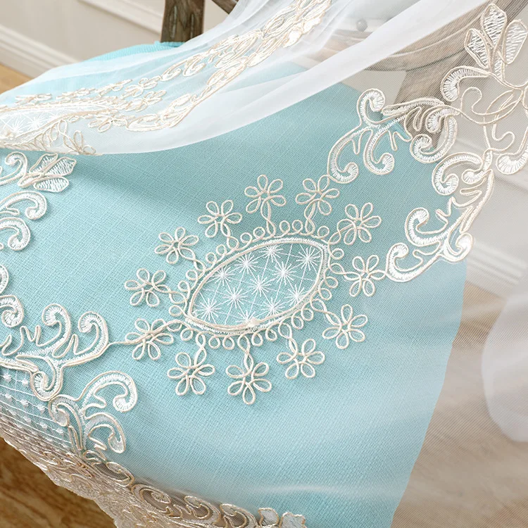 Белые тюлевые шторы пряжа молочного оттенка с вышивкой утолщенные оконные из