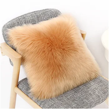 

Single Side European Style Long Plush Fur Cute Pillow 40/45/50cm Pillowcase Cushion Cover Office Home Sofa Bed Deco Cushion Case