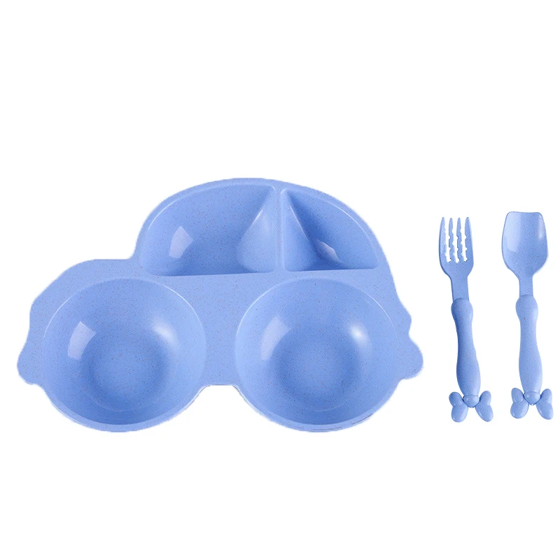 Let's Make Baby Feeding Bowl Children's Tableware Food Tableware Cartoon Car Kids Dish Dinnerware Anti-hot Training Dinner Plate