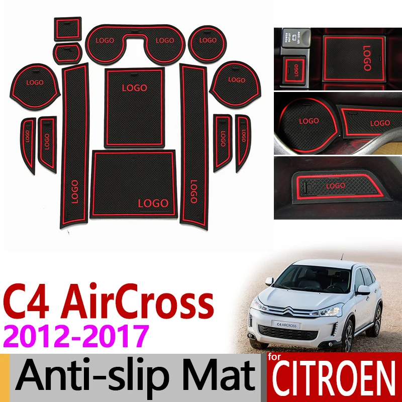 Автомобильный Гаджет коврик для Citroen C4 AirCross 2012 2013 аксессуары гелевая накладка резиновый слот для ворот коврик для чашек Tapis