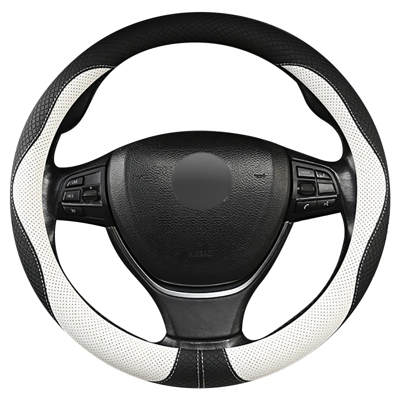 

6Colors Car Steering Wheel Cover micro fiber Leather M size fit 96% Cars Splicing color with Breathable steering wheel braid