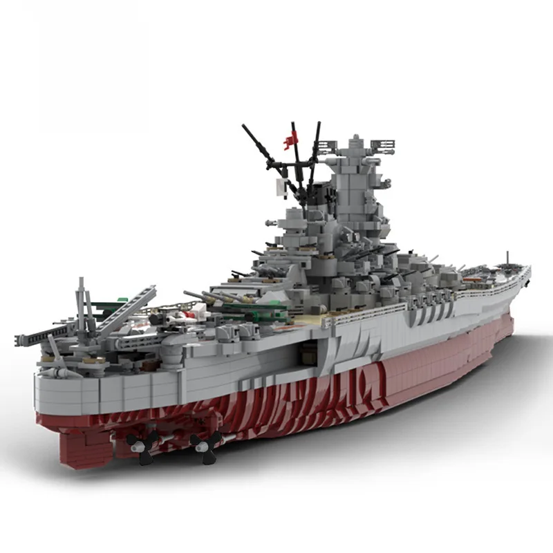 Конструктор MOC IJN Yamato 1:200, военное судно, военный самолет, армейские фигурки, строительные блоки 37260, детские игрушки