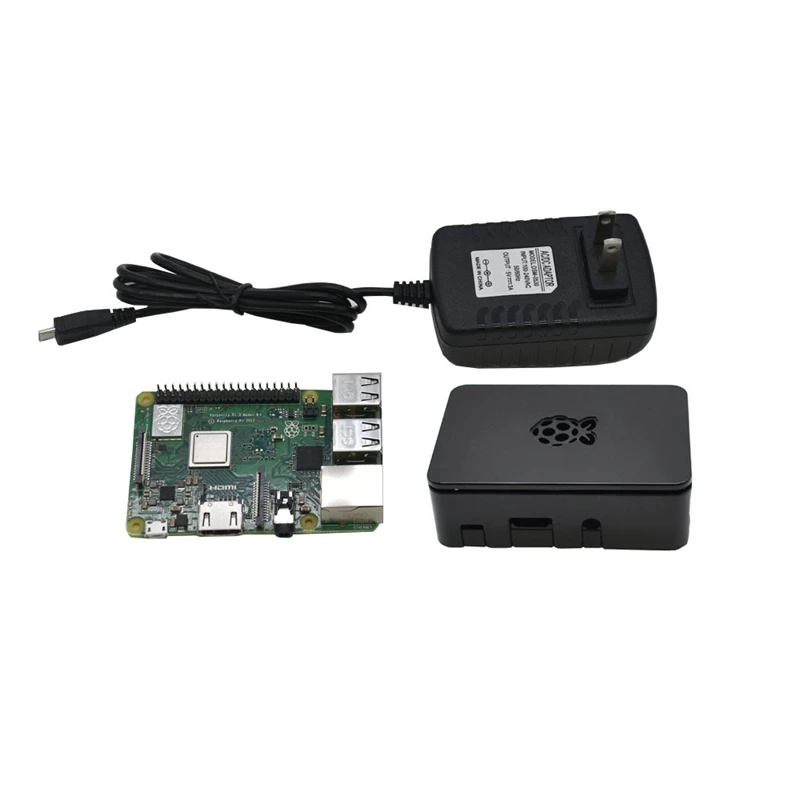 Для Raspberry Pi 3 Model B+(Plus)+ Abs чехол+ 5V 3A Мощность адаптер с поддержкой Wi-Fi и Bluetooth Декодер каналов кабельного телевидения штепсельная вилка стандарта США