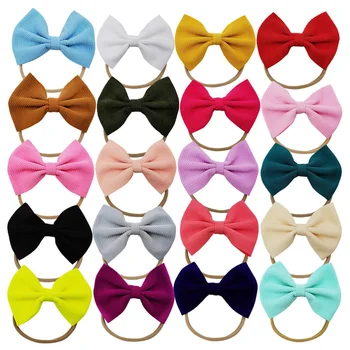 

20PCS Baby Bowknot Headband Elastic Headwrap Adorable Hair Band Headdress Photo Props Bow Hair Accessories for Infants Babies Bi