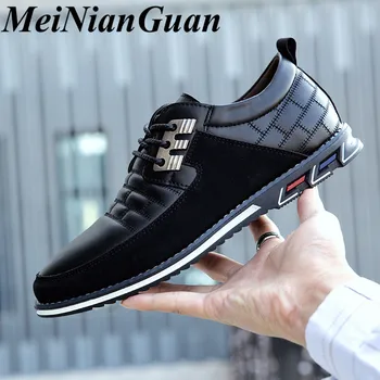

Classic Men's Loafers Spring Autumn Sneakers for Men Round Toe Leather Man Shoes Casual Shoes Black Male Shoe Large Sizes 48 K1