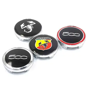

4pcs/lot 60mm For Fiat Abarth and 500 Car Emblem Wheel Center Hub Cap Wheel Badge Covers for 124 125 125 500 695 OT2000 Coupe