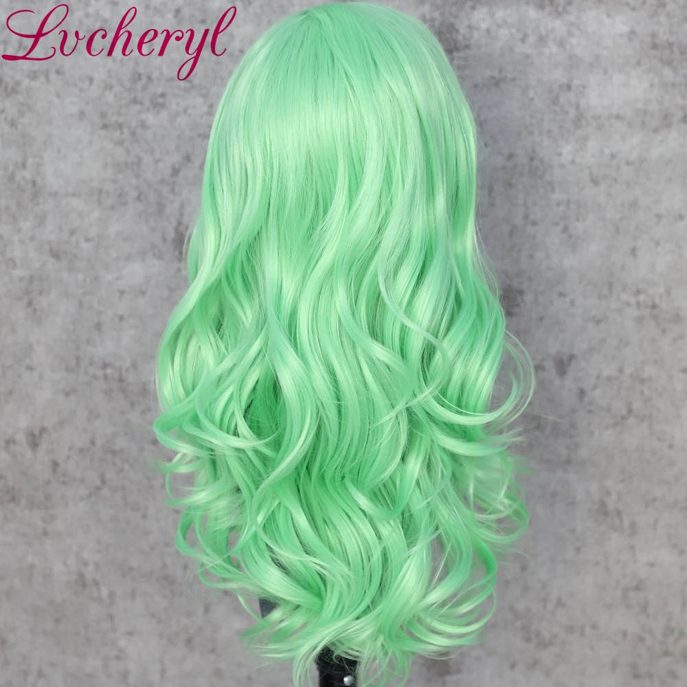 Lvcheryl синтетические парики на кружеве, зеленый цвет, волосы, ручная вязка, термостойкие волосы, косплей, Драг, королева, макияж, парики для женщин