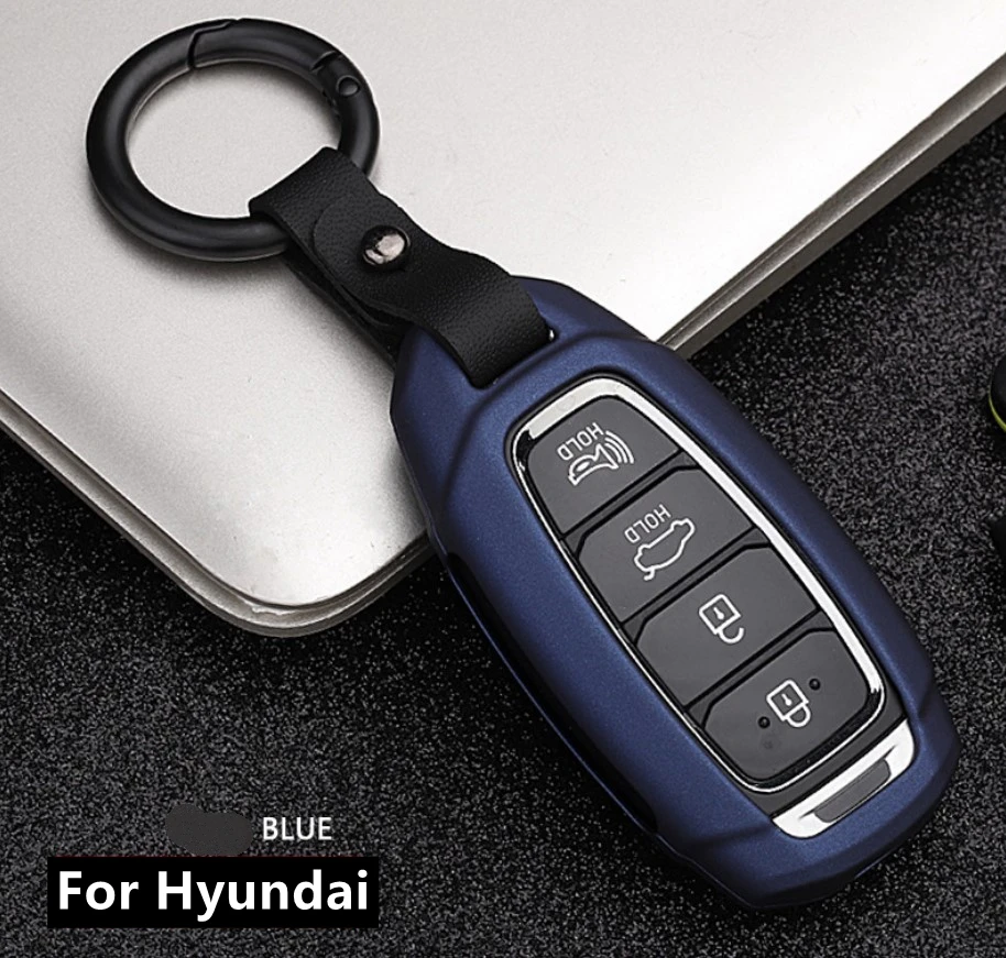 

Car Smart Keychain Cover Case For Hyundai KONA KAUAI Solaris Azera Elantra Grandeur Ig Accent Santa Fe 2017 2018 Accessories