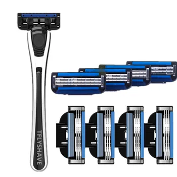 

TFLYSHAVE Man Manual Shaver Razor Blade 5 Layer and 3 Layer Razor Cartridge with Trimmer Blade 1 Holder N*pcs Blade