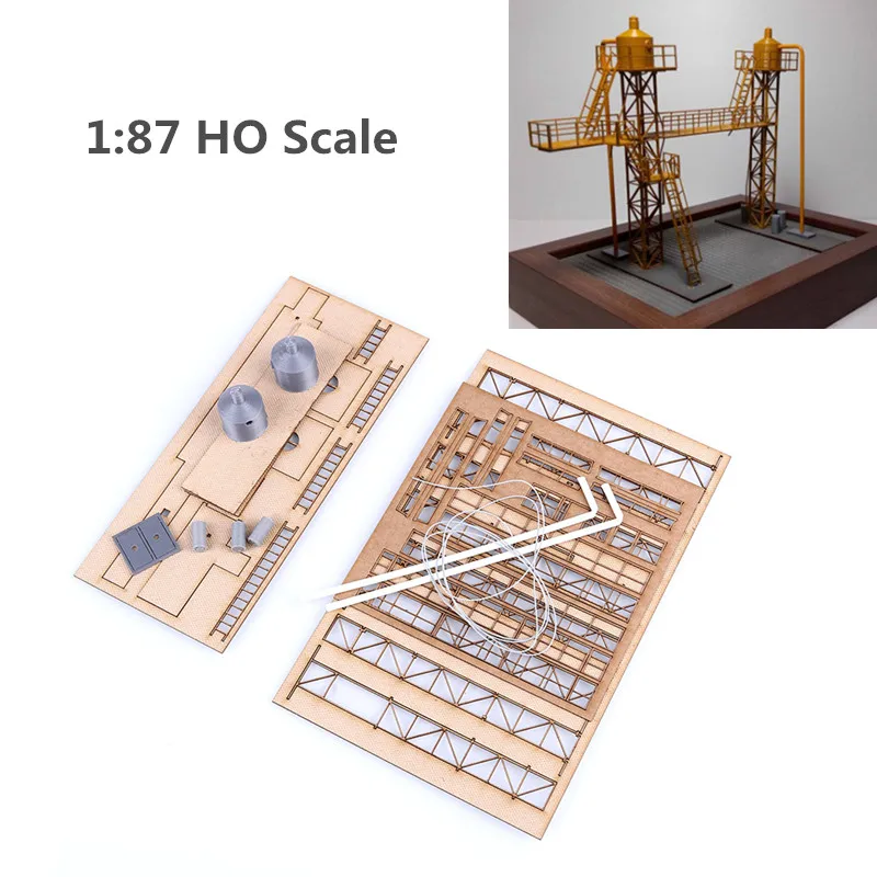 Горячая 1: 87 HO Масштаб Поезд железнодорожная сцена украшения двигателя внутреннего сгорания Масляная Станция модель для песка стол