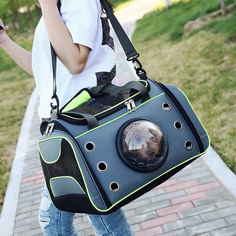  Pet Carrying Case Bag Comfortable Space Capsule Portable Cat Handbag Breathable Dog Out Bag Strap C