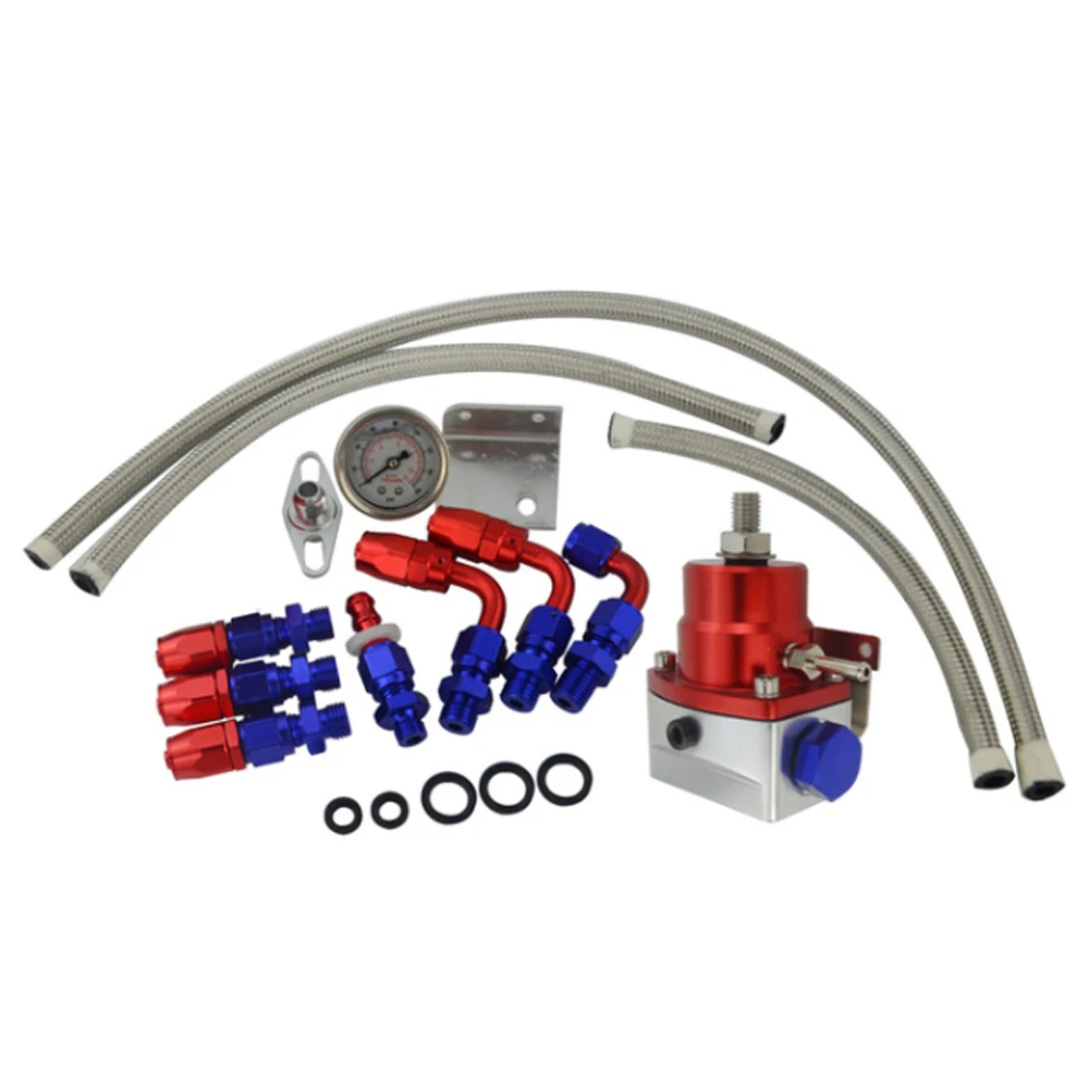 Universal fpr AN6 Fitting EFI fuel pressure regulator For 7MGTE MKIII with hose line Fittings Gauge