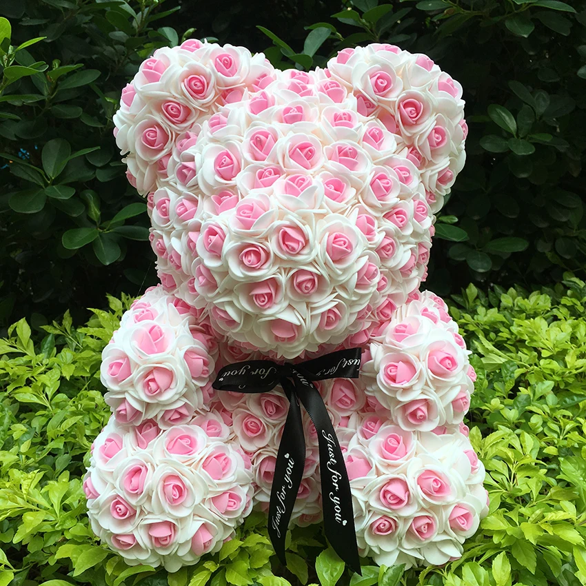 40 см Роза медведь искусственные розы Teddi медведь Роза цветок подарок на день Святого Валентина девушка друг бабочка из роз
