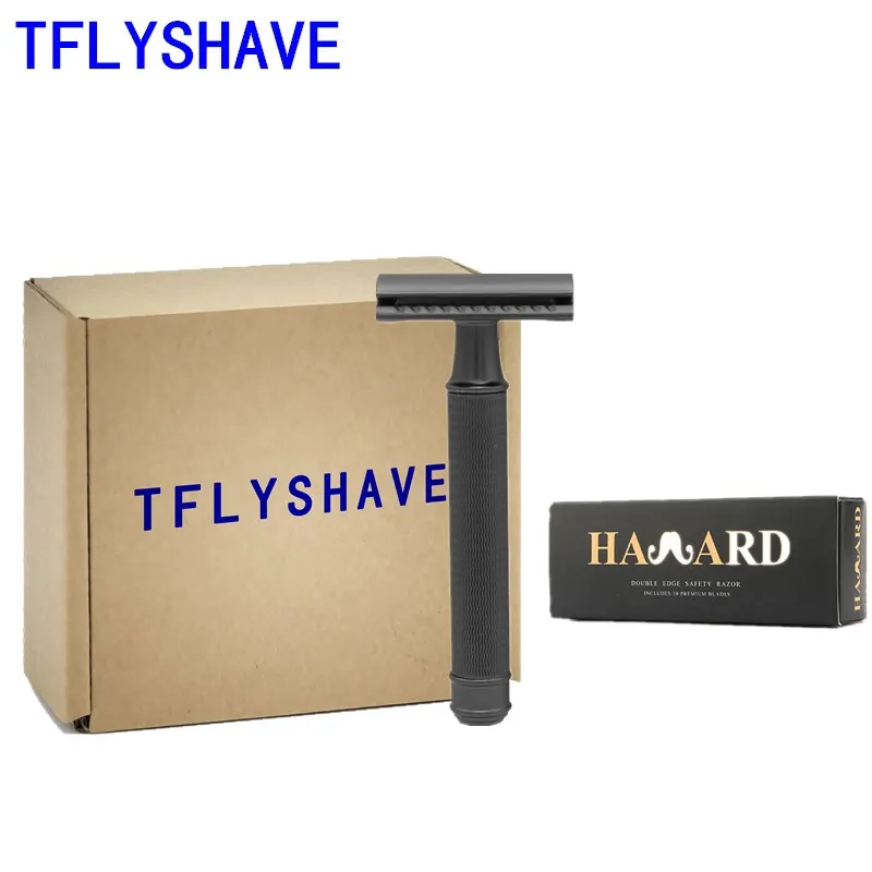 

TFLYSHAVE Safety Razor Men's Double Edge Razor Classic Manual Shaver Zinc Alloy Head For Shaving&Hair Removal 10 Blades