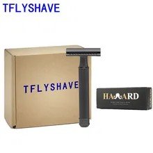 TFLYSHAVE Safety Razor Men's Double Edge Razor Classic Manual Shaver Zinc Alloy Head For Shaving&Hair Removal 10 Blades Shaving