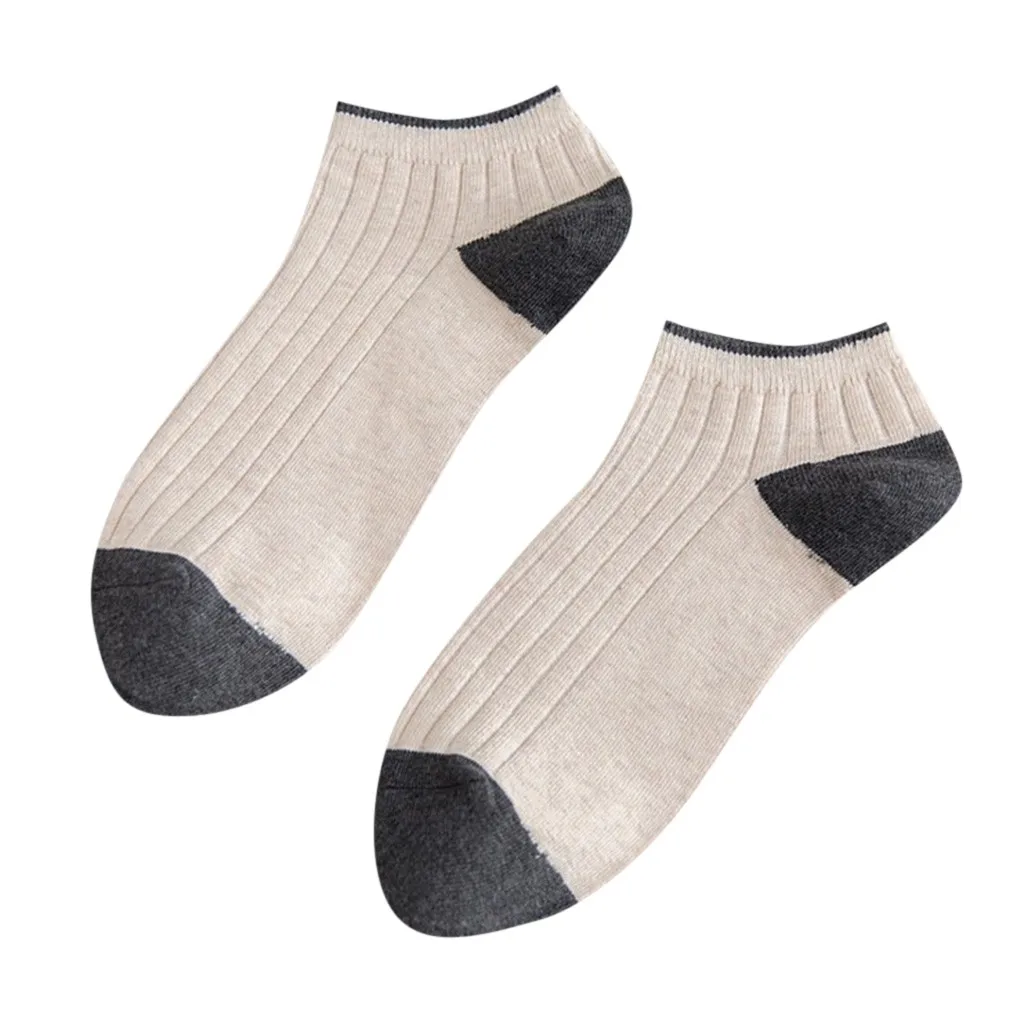 Men's Casual Shallow Mouth Vertical Striped Boat Socks Low-Top Socks