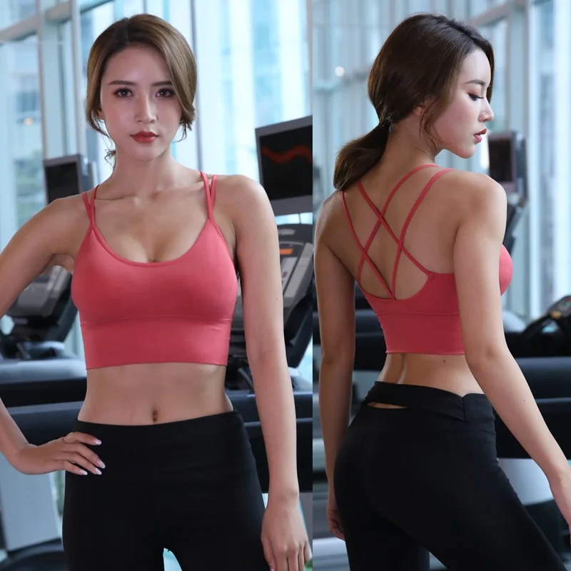 Yoga Shirt Cross Back Running Sport Shirt Push Up Sports T-shirt Gym T Shirt For Women Fitness Shirt Top Sujetador Deportivo