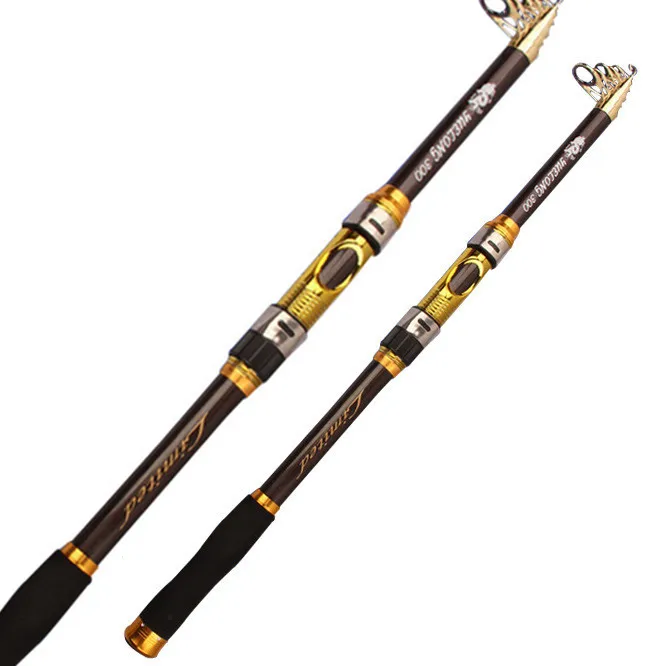New Carbon spinning fishing Rod hand fishing lure Rod attract casting rod 2,1 M-3,6 M travel telescopic ultra-short fishing rod - Цвет: Белый