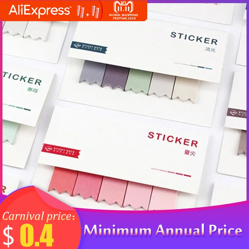 cheap None Novelty Creative Sticky Notes Planner DIY Sticker Page Index Post It Office School Supplies Simple Utility Stationery r20