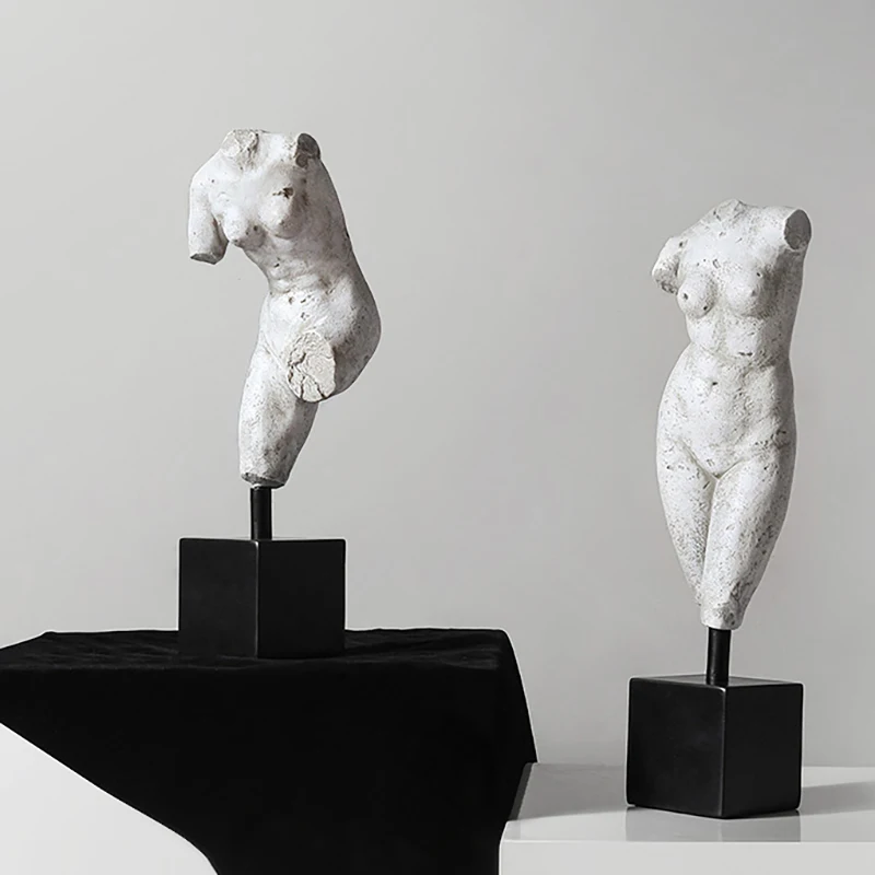 

Nordic Ancient Greece Half-length Figure Statue Living Room Decoration Accessories Figurines Home Decor Body Art Sculpture