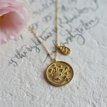 

GHIDBK Gold Color Saturn Pendant Necklaces For Women 925 Sterling Silver Planet Layering Chokers Statement Coin Disc Necklaces