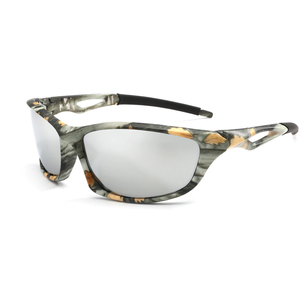 C06 Camo Silver Профессиональные поляризованные мужские солнцезащитные очки для велоспорта, мужские брендовые дизайнерские квадратные спортивные солнцезащитные очки для вождения, камуфляжная оправа, очки UV400 - Цвет: C06 Camo Silver