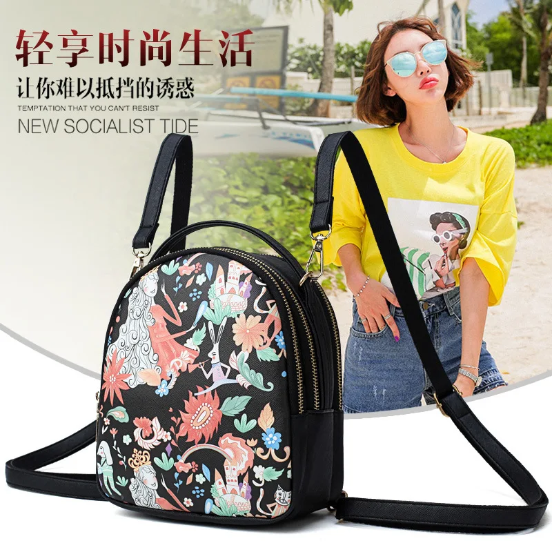 

Forest GIRL'S Backpack 2018 New Style Versatile Printed Mini Backpack Oblique Multi-functional Casual WOMEN'S Bag
