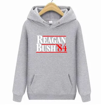 

free shipping Men Fashion 100% cotton Reagan Bush 84 Autumn hoodies high quality letter pattern size XS to 4XL