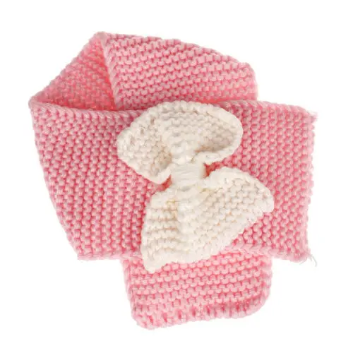 Теплый зимний шарф для детей ясельного возраста, вязаные шарфы с бантом для маленьких девочек и мальчиков, Зимние Модные теплые шарфы