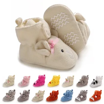 

Winter New Booties Warm Unisex Baby Shoes Socks Boy Girl Animal Face Crawl Cotton Toddler Soft Infant Newborn Crib Moccansins