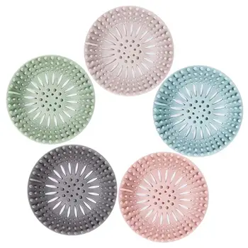 

Floor Drain Covers 5Pcs Anti-blocking Round Sink Stoppers Hair Filters Sewer Strainer Nets for Home Kitchen (Random Color)